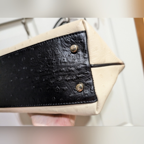 Kate Spade Harmony Valencia Road Medium tote bag Black & White Ostrich Leather - Picture 13 of 16